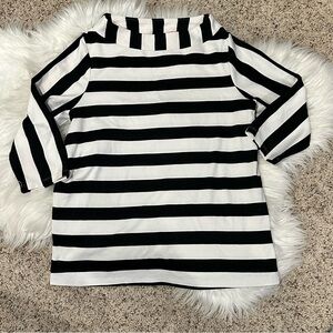 Anthropologie Postmark Striped 3/4 Sleeve Boatneck Top